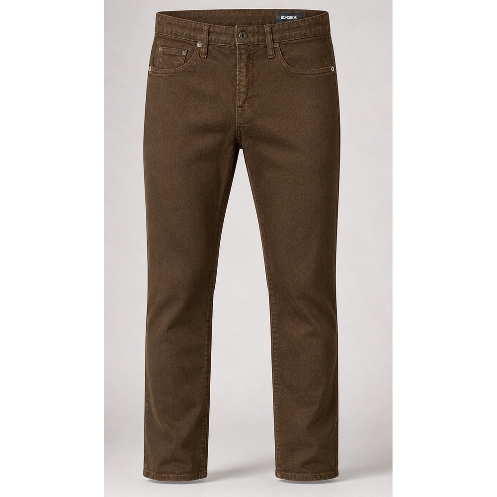 Bonobos Travel Jean Mens 30x30 Slim Fit USA Made Stretch Brown Cotton 5 Pocket